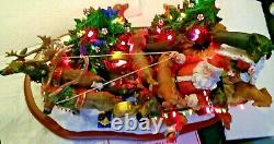 DANBURY MINT Dachshund Santa Christmas Doxie Reindeer Sleigh, Rare Retired