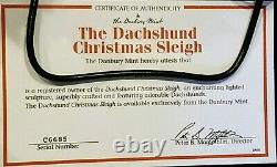 DANBURY MINT Dachshund Santa Christmas Doxie Reindeer Sleigh, Rare Retired