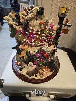 DANBURY MNT POODLE SNOWMAN LIGHTED RETIRED HTF Small Imperfection pls read