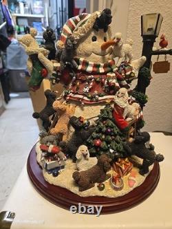 DANBURY MNT POODLE SNOWMAN LIGHTED RETIRED HTF Small Imperfection pls read