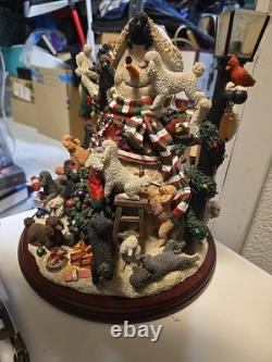 DANBURY MNT POODLE SNOWMAN LIGHTED RETIRED HTF Small Imperfection pls read