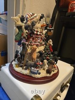 DANBURY MNT POODLE SNOWMAN LIGHTED RETIRED HTF Small Imperfection pls read