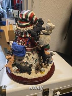 DANBURY MNT POODLE SNOWMAN LIGHTED RETIRED HTF Small Imperfection pls read