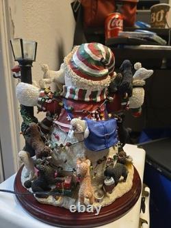 DANBURY MNT POODLE SNOWMAN LIGHTED RETIRED HTF Small Imperfection pls read