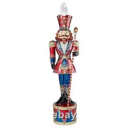 DB1411261 Illuminated Bavarian Style Holiday Nutcracker Statue Over 6 Tall