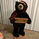 Dan Dee Black Bear Welcome Display Holding Sled Wooden Stand 40 Large Rare