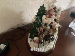 Danbury Mint Bichon Frise Christmas Santa Light Up Sleigh