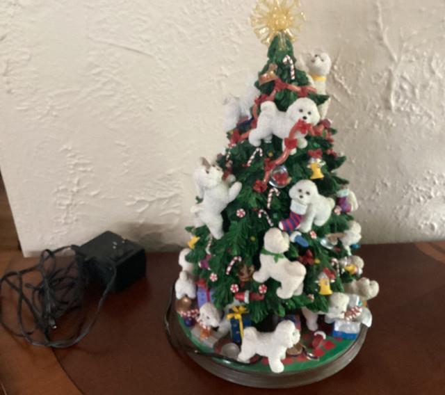Danbury Mint Bichon Frise Lighted Christmas Tree