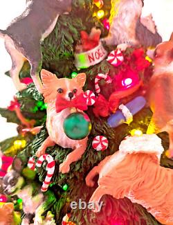 Danbury Mint Chihuahua Tree Christmas 12 TESTED With Star READ RESTORATION