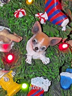 Danbury Mint Chihuahua Tree Christmas 12 TESTED With Star READ RESTORATION