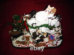 Danbury Mint Corgi Dog Christmas Doghouse-Lighted with Star -Retired -Works- EUC