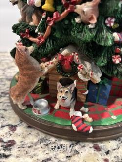 Danbury Mint Corgi Dog Christmas Tree Missing Star/ONE Ear/Two Dogs At Base Danbury Mint Corgi Dog Christmas Tree Missing Star/ONE Ear/Two Dogs At Base