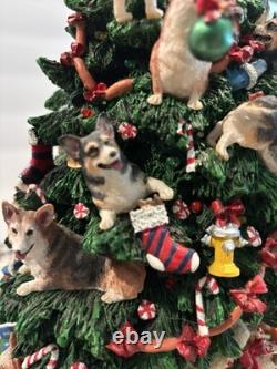 Danbury Mint Corgi Dog Christmas Tree Missing Star/ONE Ear/Two Dogs At Base Danbury Mint Corgi Dog Christmas Tree Missing Star/ONE Ear/Two Dogs At Base