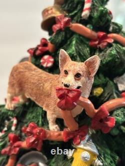 Danbury Mint Corgi Dog Christmas Tree Missing Star/ONE Ear/Two Dogs At Base Danbury Mint Corgi Dog Christmas Tree Missing Star/ONE Ear/Two Dogs At Base