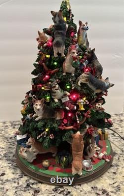 Danbury Mint Corgi Dog Christmas Tree Missing Star/ONE Ear/Two Dogs At Base Danbury Mint Corgi Dog Christmas Tree Missing Star/ONE Ear/Two Dogs At Base