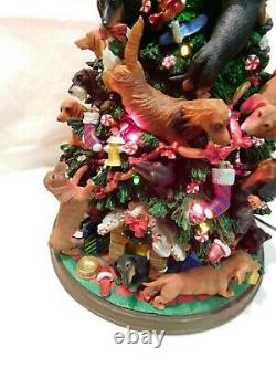 Danbury Mint Dachshund Doxie Weiner Dog Puppy Lighted Christmas Tree 14 Tall