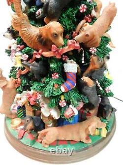 Danbury Mint Dachshund Doxie Weiner Dog Puppy Lighted Christmas Tree 14 Tall