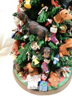 Danbury Mint Dachshund Doxie Weiner Dog Puppy Lighted Christmas Tree 14 Tall