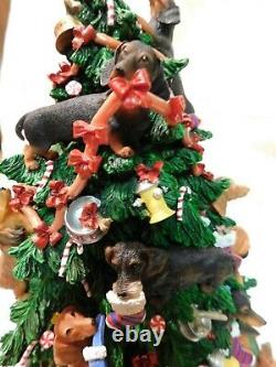 Danbury Mint Dachshund Doxie Weiner Dog Puppy Lighted Christmas Tree 14 Tall