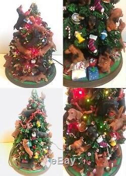 Danbury Mint Dachshund Wiener Dog Christmas Tabletop Tree Lighted