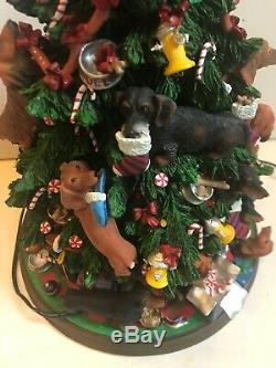 Danbury Mint Dachshund Wiener Dog Christmas Tabletop Tree Lighted