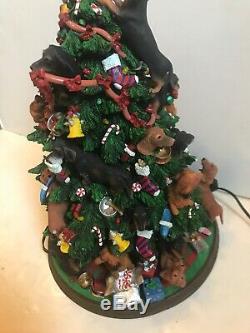 Danbury Mint Dachshund Wiener Dog Christmas Tabletop Tree Lighted