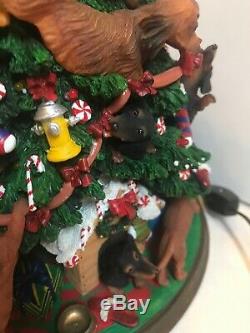 Danbury Mint Dachshund Wiener Dog Christmas Tabletop Tree Lighted