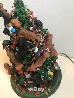 Danbury Mint Dachshund Wiener Dog Christmas Tabletop Tree Lighted