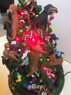 Danbury Mint Dachshund Wiener Dog Christmas Tabletop Tree Lighted