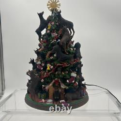Danbury Mint Doberman Pinscher Dog Christmas Tree Light Up Sculpture Rare huge