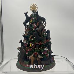 Danbury Mint Doberman Pinscher Dog Christmas Tree Light Up Sculpture Rare huge