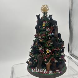 Danbury Mint Doberman Pinscher Dog Christmas Tree Light Up Sculpture Rare huge