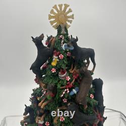 Danbury Mint Doberman Pinscher Dog Christmas Tree Light Up Sculpture Rare huge