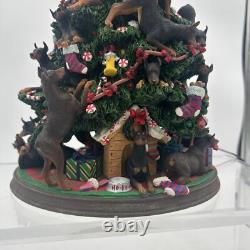 Danbury Mint Doberman Pinscher Dog Christmas Tree Light Up Sculpture Rare huge