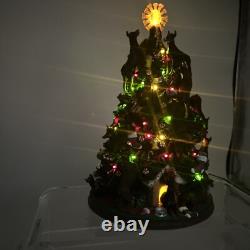 Danbury Mint Doberman Pinscher Dog Christmas Tree Light Up Sculpture Rare huge