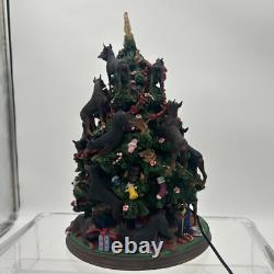 Danbury Mint Doberman Pinscher Dog Christmas Tree Light Up Sculpture Rare huge