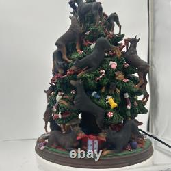 Danbury Mint Doberman Pinscher Dog Christmas Tree Light Up Sculpture Rare huge