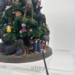 Danbury Mint Doberman Pinscher Dog Christmas Tree Light Up Sculpture Rare huge