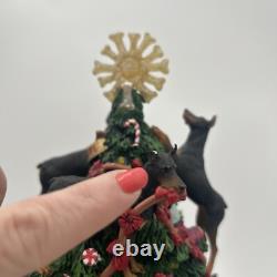 Danbury Mint Doberman Pinscher Dog Christmas Tree Light Up Sculpture Rare huge