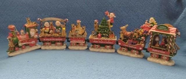 Danbury Mint German Shepherd Dog Christmas Express Train Rare Holiday Orig. Pkg