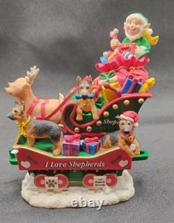 Danbury Mint German Shepherd Dog Christmas Express Train RARE Holiday Orig. Pkg
