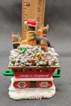 Danbury Mint German Shepherd Dog Christmas Express Train RARE Holiday Orig. Pkg
