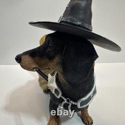 Danbury Mint Halloween Trick or Treat Dachshund Dog in Witch Costume Figurine