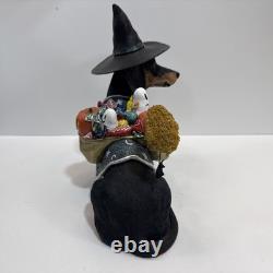 Danbury Mint Halloween Trick or Treat Dachshund Dog in Witch Costume Figurine