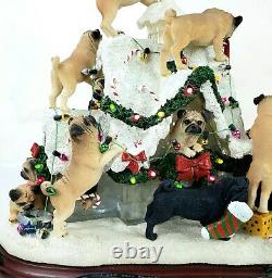 Danbury Mint Pug Dog Christmas Doghouse -Lighted Figurine