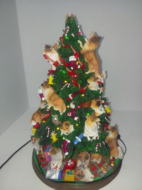 Danbury Mint Sheltie Christmas Tree Shetland Sheepdog. Missing Top Star