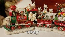 Danbury Mint Westie Christmas Express Train Set 6 Pieces in Original Styrofoam