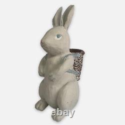 Debbie Mumm 1999 Outdoor Indoor Plaster Easter Bunny Rabbit Statue Basket Garden