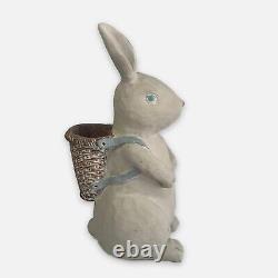 Debbie Mumm 1999 Outdoor Indoor Plaster Easter Bunny Rabbit Statue Basket Garden
