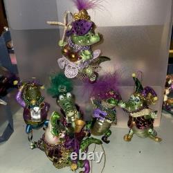 December Diamonds Alligator Mardi Gras Ornament Lot Of 6 EUC